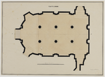 216443 Interieur van de Pieterskerk te Utrecht: plattegrond van de crypte.